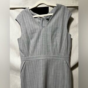 Ann Taylor Light Gray Pinstripe Dress
